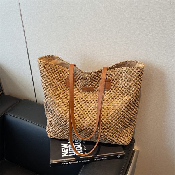 Large Capacity Straw Woven Bag for Women - Versatile Summer 2025 Tote for Beach, Vacation, and Commuting