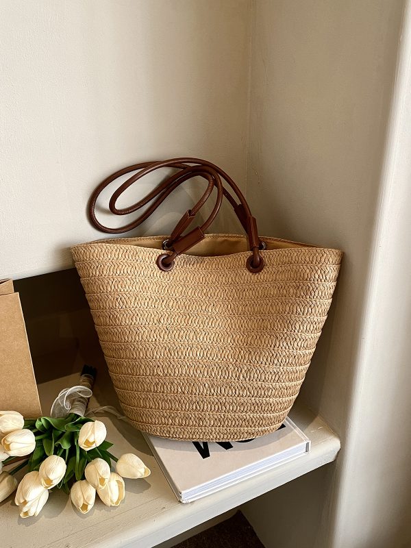 Large Capacity Straw Woven Beach Bag for Women - Bohemian Style Summer Vacation Tote - 2025 Coastal Commuting Essential