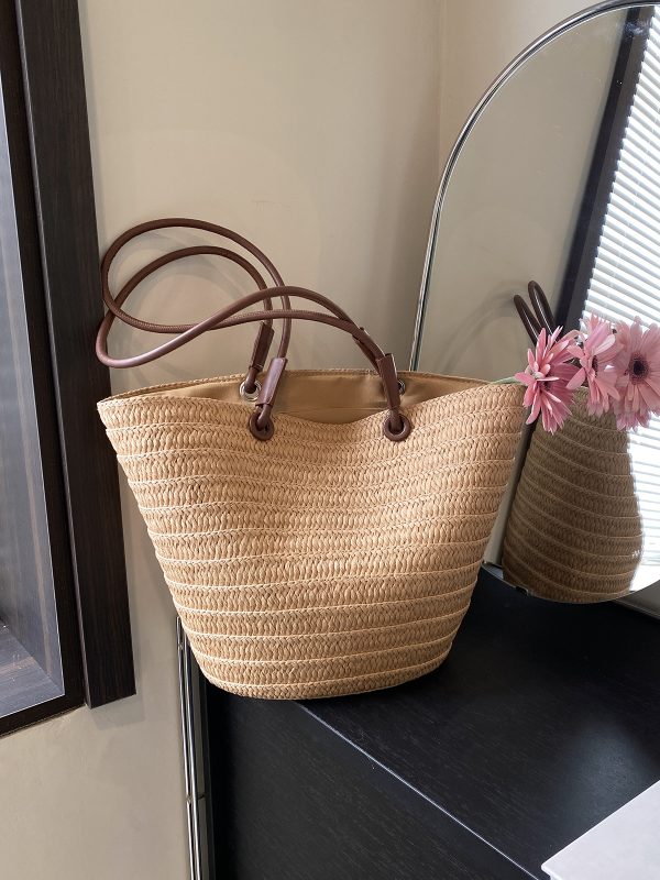 Large Capacity Straw Woven Beach Bag for Women - Bohemian Style Summer Vacation Tote - 2025 Coastal Commuting Essential