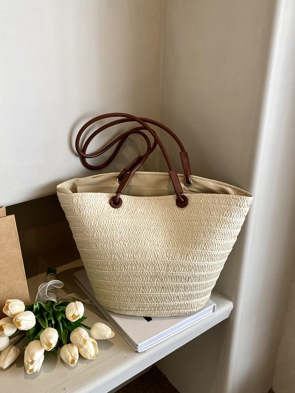 Large Capacity Straw Woven Beach Bag for Women - Bohemian Style Summer Vacation Tote - 2025 Coastal Commuting Essential