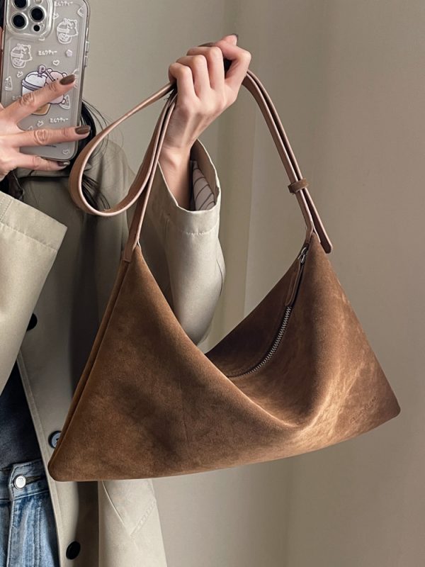Large Capacity Suede Tote Bag for Women - Stylish Crossbody Commuter Bag for Spring & Summer 2025 Fashion