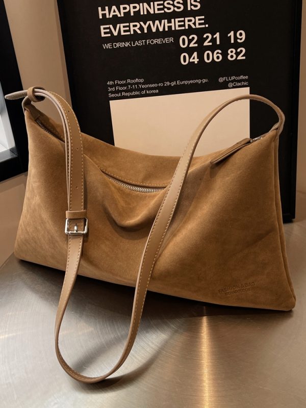 Large Capacity Suede Tote Bag for Women - Stylish Crossbody Commuter Bag for Spring & Summer 2025 Fashion