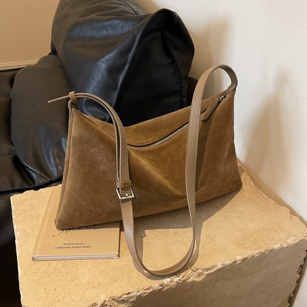 Large Capacity Suede Tote Bag for Women - Stylish Crossbody Commuter Bag for Spring & Summer 2025 Fashion