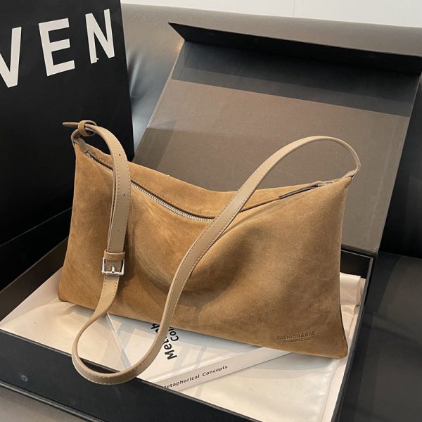 Large Capacity Suede Tote Bag for Women - Stylish Crossbody Commuter Bag for Spring & Summer 2025 Fashion