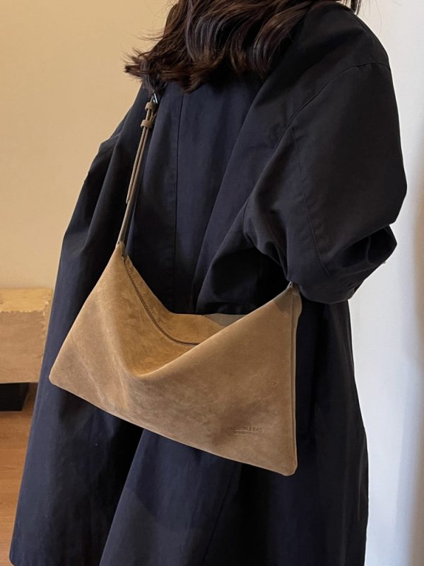 Large Capacity Suede Tote Bag for Women - Stylish Crossbody Commuter Bag for Spring & Summer 2025 Fashion