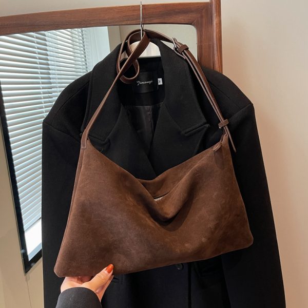 Large Capacity Suede Tote Bag for Women - Stylish Crossbody Commuter Bag for Spring & Summer 2025 Fashion