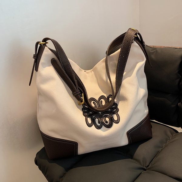 Large Capacity Women's Canvas Bucket Bag - Trendy 2025 Shoulder & Crossbody Bag for Casual, Versatile Style