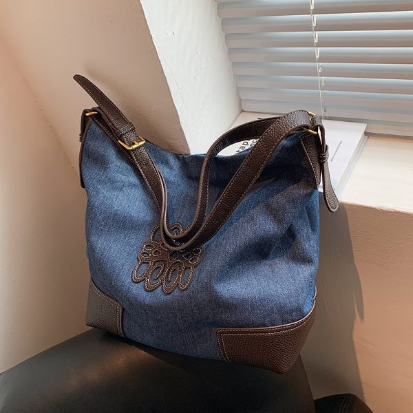 Large Capacity Women's Canvas Bucket Bag - Trendy 2025 Shoulder & Crossbody Bag for Casual, Versatile Style