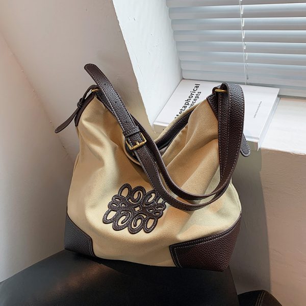 Large Capacity Women's Canvas Bucket Bag - Trendy 2025 Shoulder & Crossbody Bag for Casual, Versatile Style