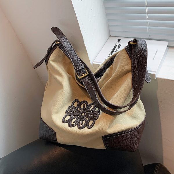 Large Capacity Women's Canvas Bucket Bag - Trendy 2025 Shoulder & Crossbody Bag for Casual, Versatile Style