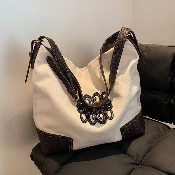 Large Capacity Women's Canvas Bucket Bag - Trendy 2025 Shoulder & Crossbody Bag for Casual, Versatile Style