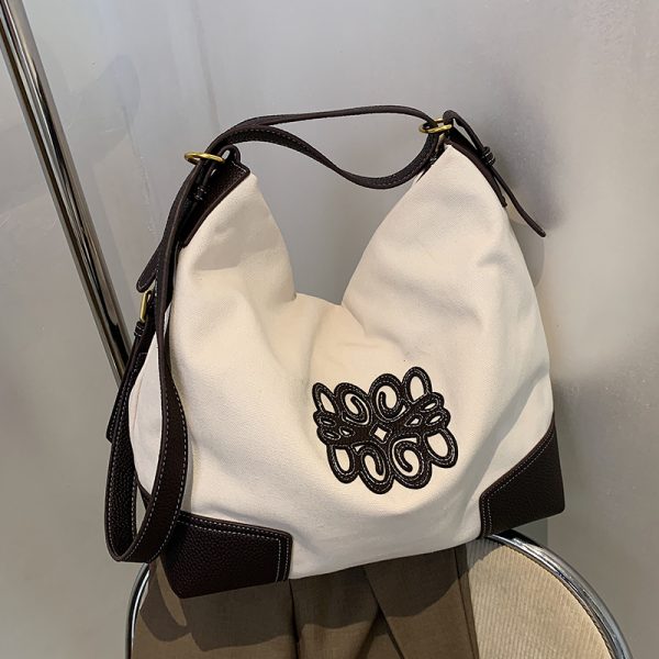 Large Capacity Women's Canvas Bucket Bag - Trendy 2025 Shoulder & Crossbody Bag for Casual, Versatile Style