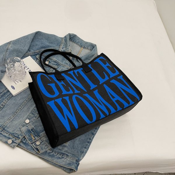 Large Capacity Women's Canvas Tote Bag for Spring & Summer, Stylish Shopping Bag, Perfect for Commuting & Short Trips