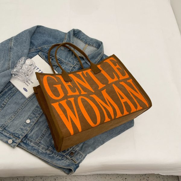 Large Capacity Women's Canvas Tote Bag for Spring & Summer, Stylish Shopping Bag, Perfect for Commuting & Short Trips