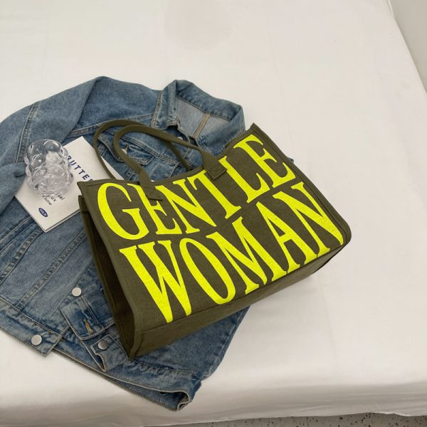 Large Capacity Women's Canvas Tote Bag for Spring & Summer, Stylish Shopping Bag, Perfect for Commuting & Short Trips