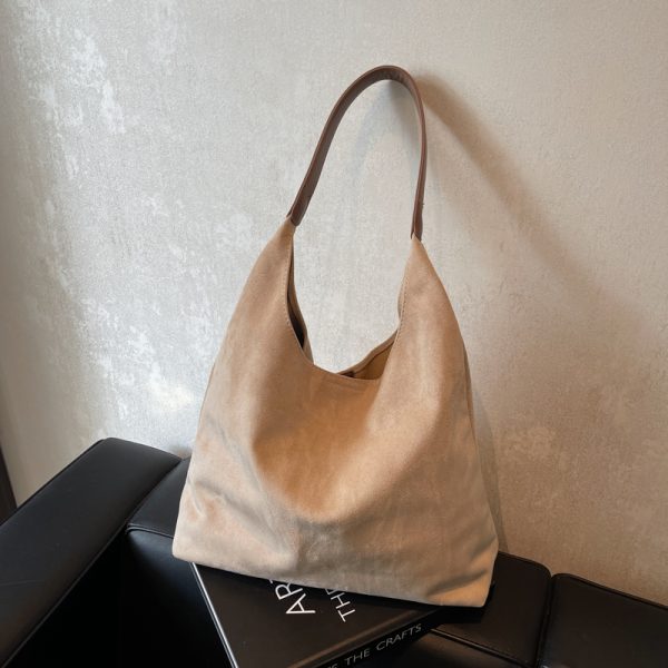 Large Capacity Women's Suede Tote Handbag - Vintage Style 2025 Summer Shoulder Bag for Class and Commuting