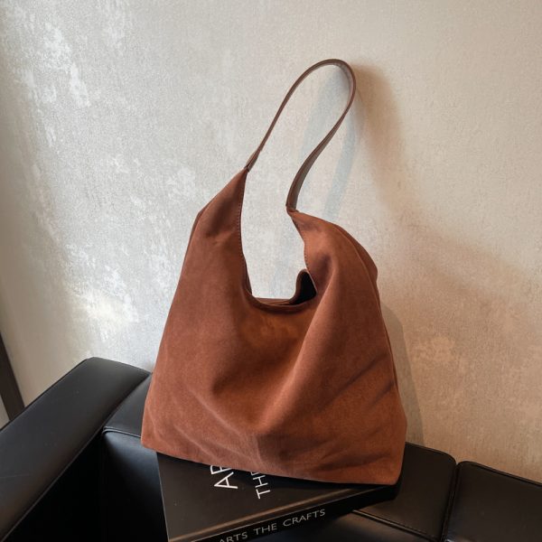 Large Capacity Women's Suede Tote Handbag - Vintage Style 2025 Summer Shoulder Bag for Class and Commuting