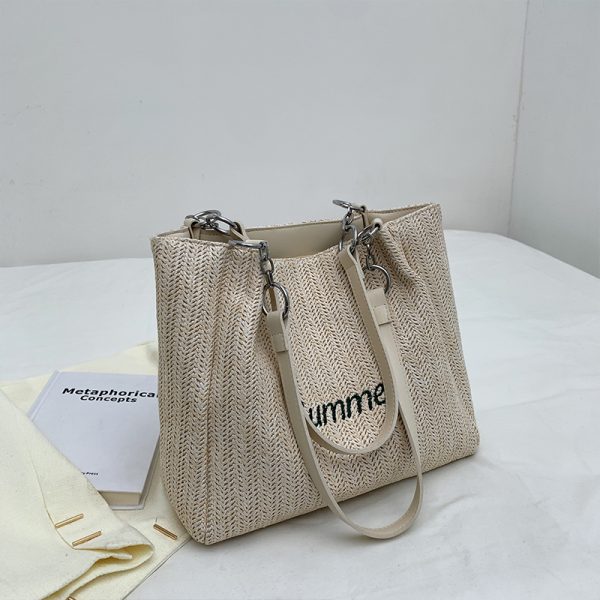 Large Capacity Woven Bag for Women - Autumn/Winter 2025 Niche Versatile Shoulder Tote, Fashionable Commuting Style