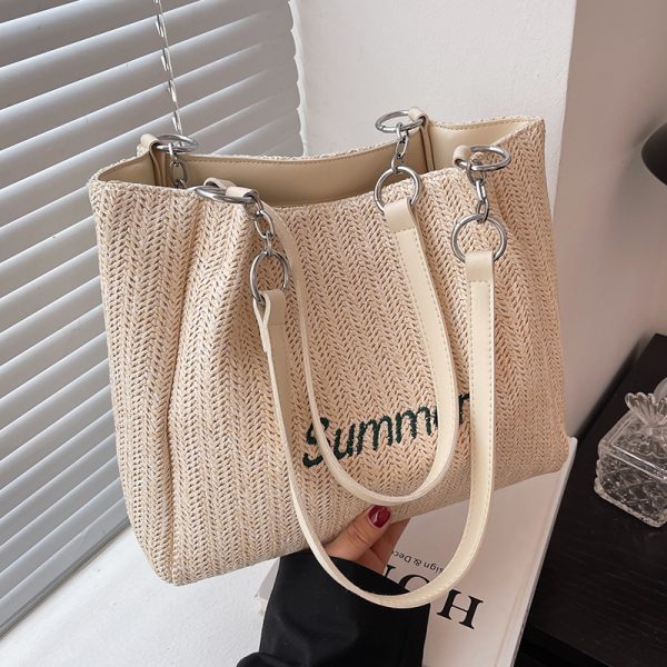 Large Capacity Woven Bag for Women - Autumn/Winter 2025 Niche Versatile Shoulder Tote, Fashionable Commuting Style