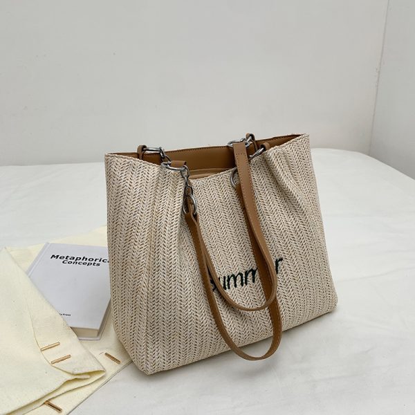 Large Capacity Woven Bag for Women - Autumn/Winter 2025 Niche Versatile Shoulder Tote, Fashionable Commuting Style