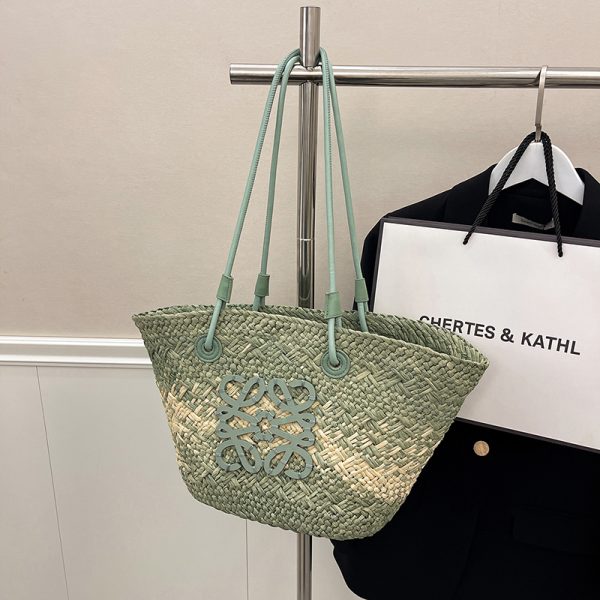 Large Capacity Woven Straw Bag - Casual Versatile Shoulder Bag for Beachside Vacations - 2025 Fashion Trend
