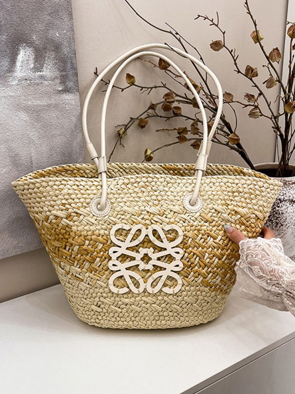 Large Capacity Woven Straw Bag - Casual Versatile Shoulder Bag for Beachside Vacations - 2025 Fashion Trend