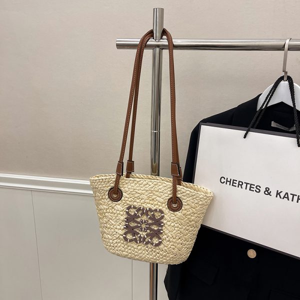 Large Capacity Woven Straw Bag - Casual Versatile Shoulder Bag for Beachside Vacations - 2025 Fashion Trend
