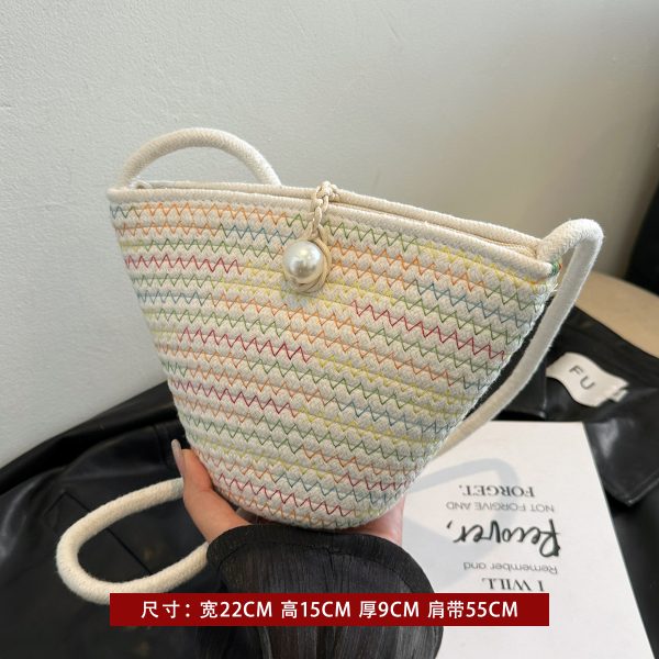 Large Capacity Woven Straw Bag - Casual Versatile Shoulder Bag for Beachside Vacations - 2025 Fashion Trend