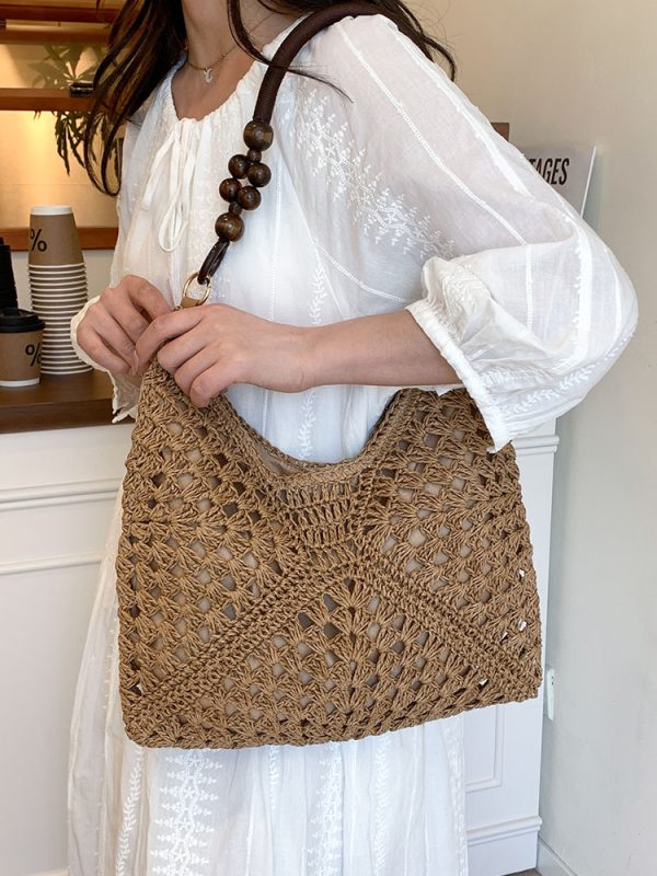 Large Capacity Woven Tote Bag - Simple Casual Straw Beach Bag for Women - 2025 Summer Vacation Essential