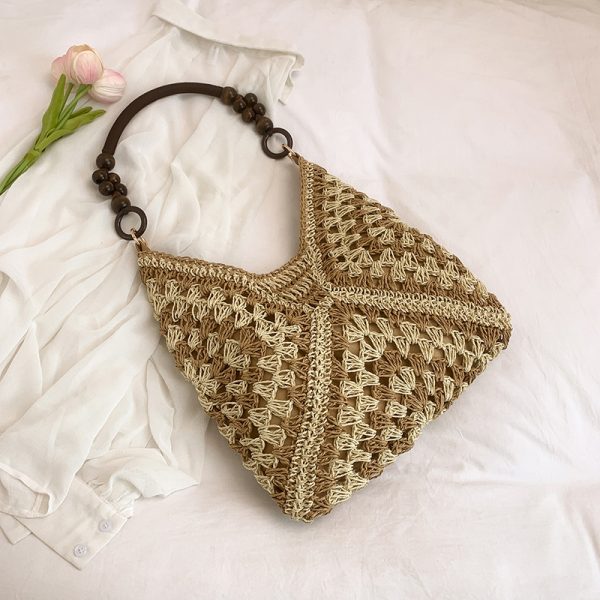Large Capacity Woven Tote Bag - Simple Casual Straw Beach Bag for Women - 2025 Summer Vacation Essential