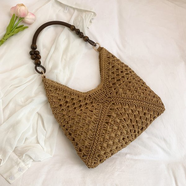 Large Capacity Woven Tote Bag - Simple Casual Straw Beach Bag for Women - 2025 Summer Vacation Essential