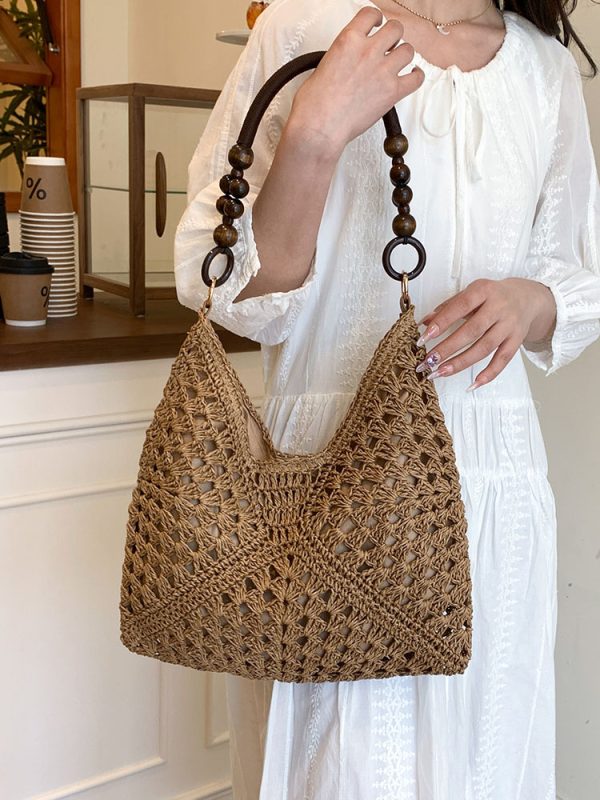 Large Capacity Woven Tote Bag - Simple Casual Straw Beach Bag for Women - 2025 Summer Vacation Essential