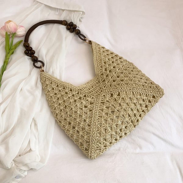 Large Capacity Woven Tote Bag - Simple Casual Straw Beach Bag for Women - 2025 Summer Vacation Essential