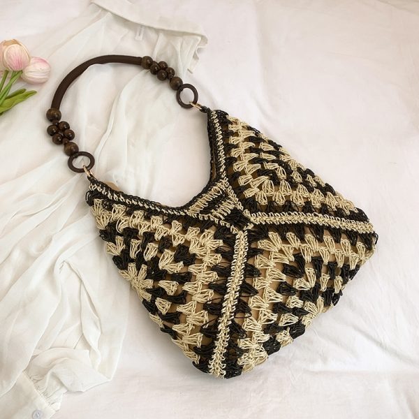 Large Capacity Woven Tote Bag - Simple Casual Straw Beach Bag for Women - 2025 Summer Vacation Essential