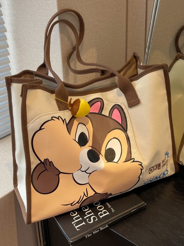 Large Cartoon Canvas Tote Bag for Women, 2025 Fashion Outdoor Shoulder Handbag, Mommy Large Capacity Carryall