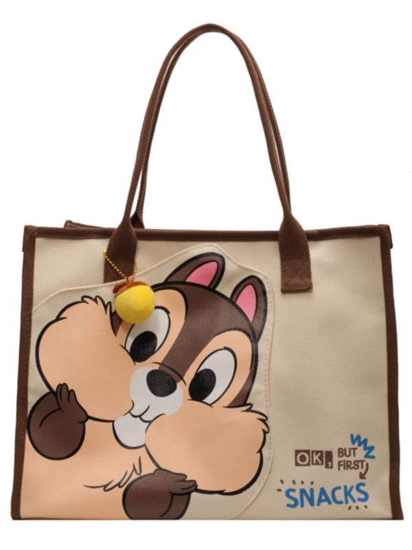 Large Cartoon Canvas Tote Bag for Women, 2025 Fashion Outdoor Shoulder Handbag, Mommy Large Capacity Carryall