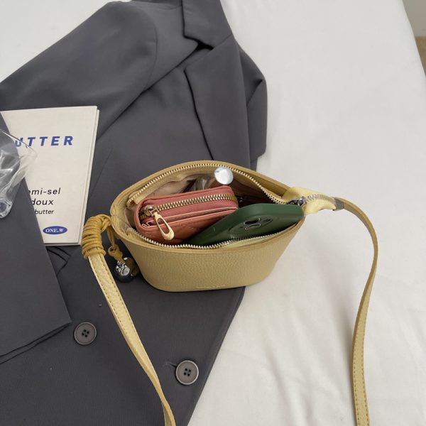 Light Luxury Zipper Bucket Bag for Women - 2025 High-End Crossbody Phone Bag - Summer Niche Style