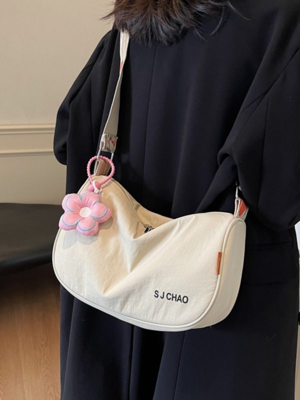 Lightweight Nylon Dumpling Bag for Women, 2025 Summer Korean Style Shoulder Crossbody Bag for Students and Commuters