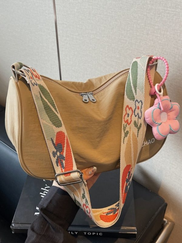 Lightweight Nylon Dumpling Bag for Women, 2025 Summer Korean Style Shoulder Crossbody Bag for Students and Commuters