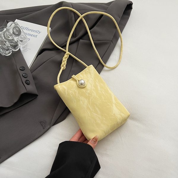 Lightweight Silver Mini Crossbody Phone Bag for Women - Summer 2025 Chinese Style Fashion Accessory