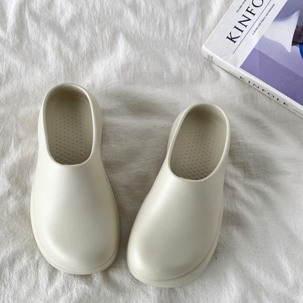 Lightweight Thick-Soled Half-Drag Clogs for Women, Non-Slip Height-Increasing Chef Shoes, Trendy Couple's Footwear