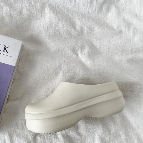 Lightweight Thick-Soled Half-Drag Clogs for Women, Non-Slip Height-Increasing Chef Shoes, Trendy Couple's Footwear