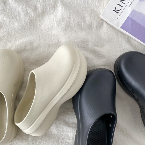 Lightweight Thick-Soled Half-Drag Clogs for Women, Non-Slip Height-Increasing Chef Shoes, Trendy Couple's Footwear