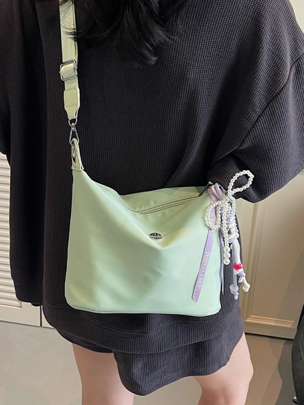 Lightweight Water-Resistant Nylon Bucket Bag - 2025 Spring/Summer Korean Style Dumpling Design, Trendy Women's Fashion Accessory