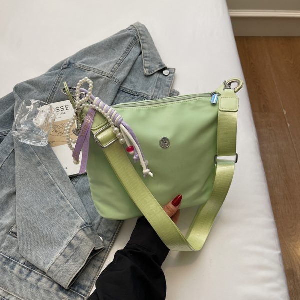 Lightweight Water-Resistant Nylon Bucket Bag - 2025 Spring/Summer Korean Style Dumpling Design, Trendy Women's Fashion Accessory