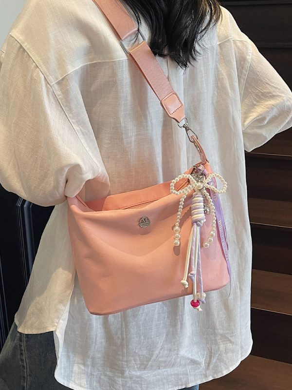 Lightweight Water-Resistant Nylon Bucket Bag - 2025 Spring/Summer Korean Style Dumpling Design, Trendy Women's Fashion Accessory