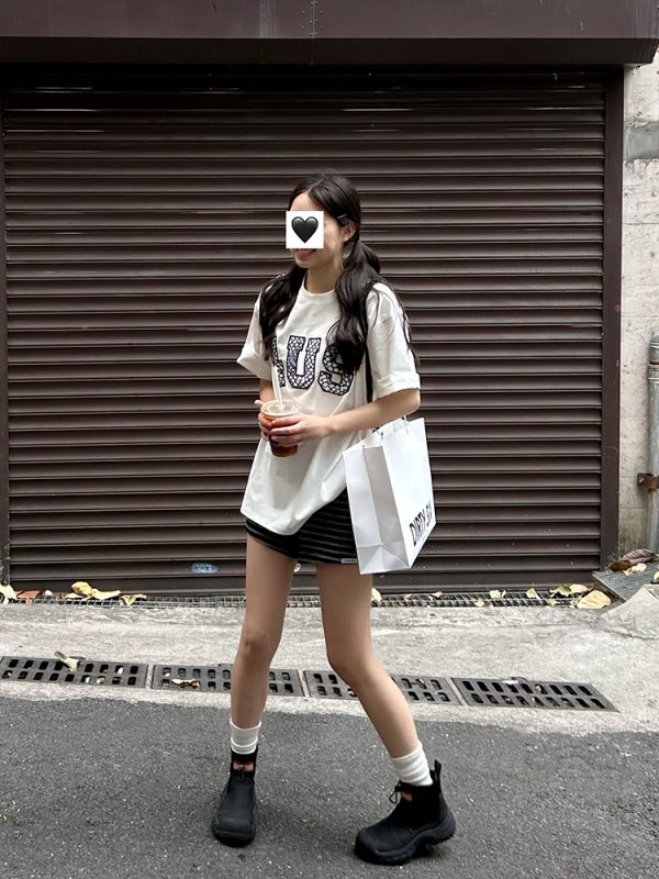 Loose Fit Short Sleeve T-Shirt with Snake Pattern and Embroidered Letters - Spring Summer National Trend for Couples
