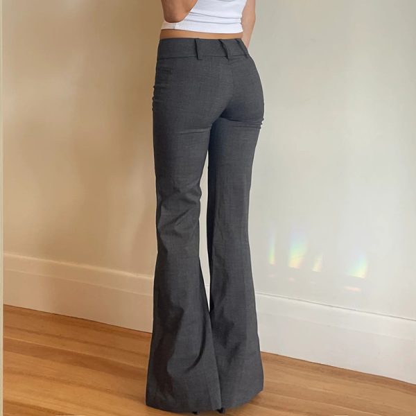 Low-Waist Straight-Leg Flared Casual Pants - Versatile Design for Effortless Style, Perfect for Y2K and Everyday Wear