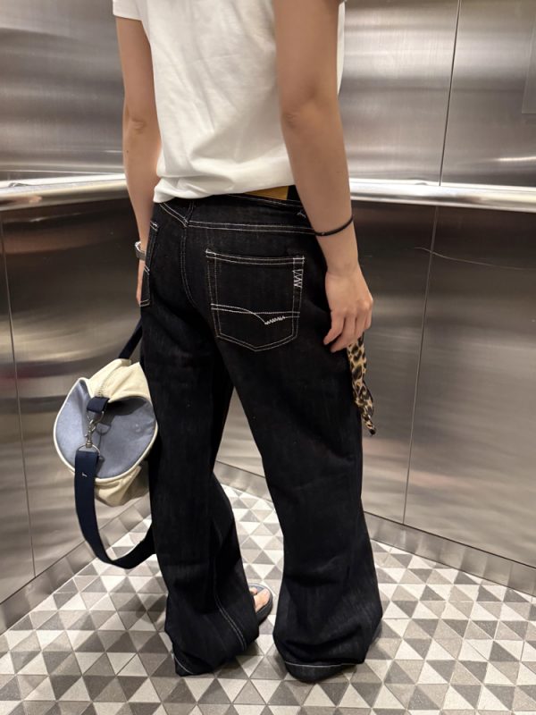 Low-Waist Straight-Leg Wide-Leg Jeans for Women - Trendy Casual High Street Design, Slimming Long Pants for Effortless Style