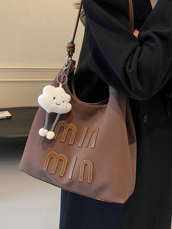 Matte Vintage Women's Large Capacity Shoulder Bag - Casual Tote for Work and Commuting - Spring Summer 2025 Fashion